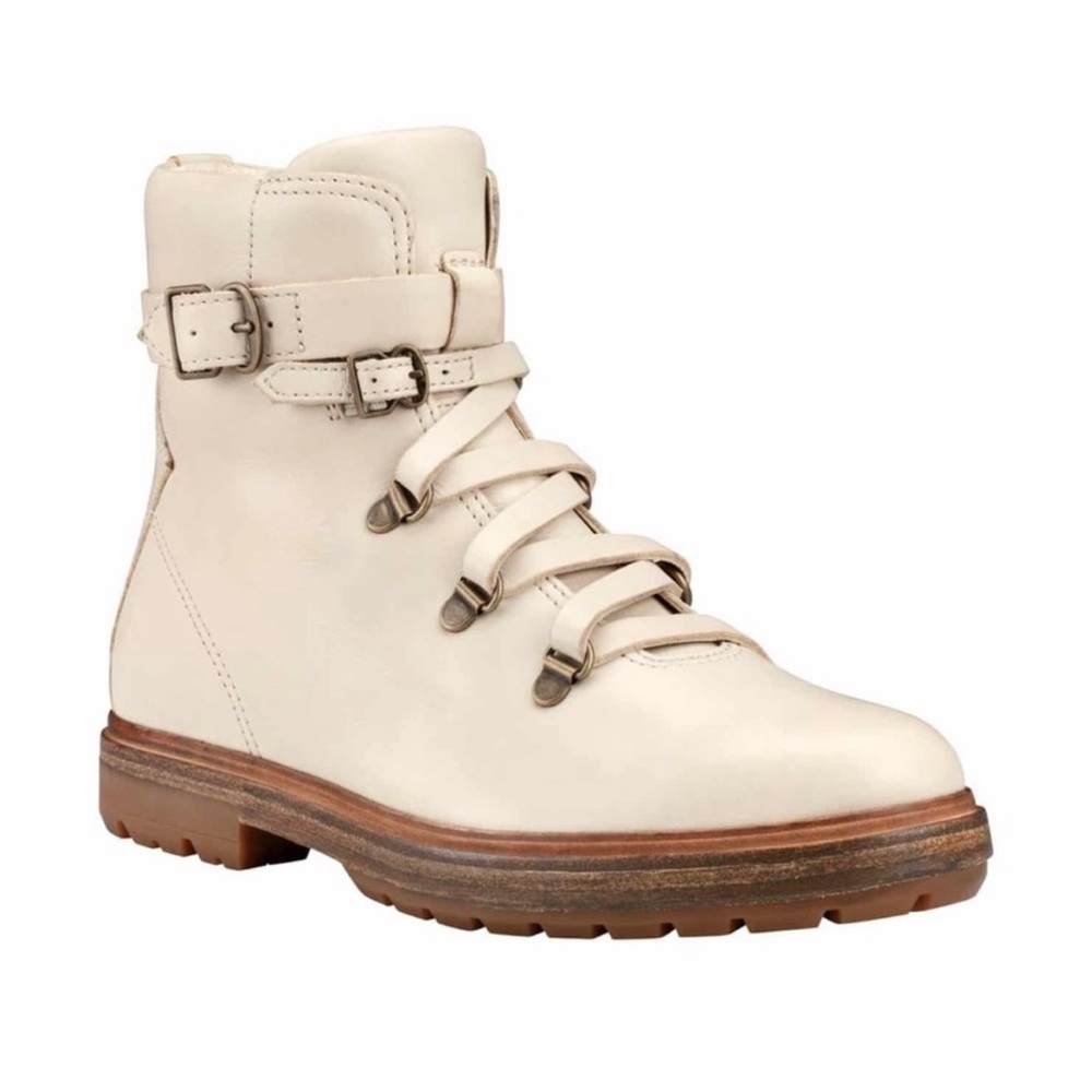 Timberland Leather Riley Flair Cream Lace Ankle Boot